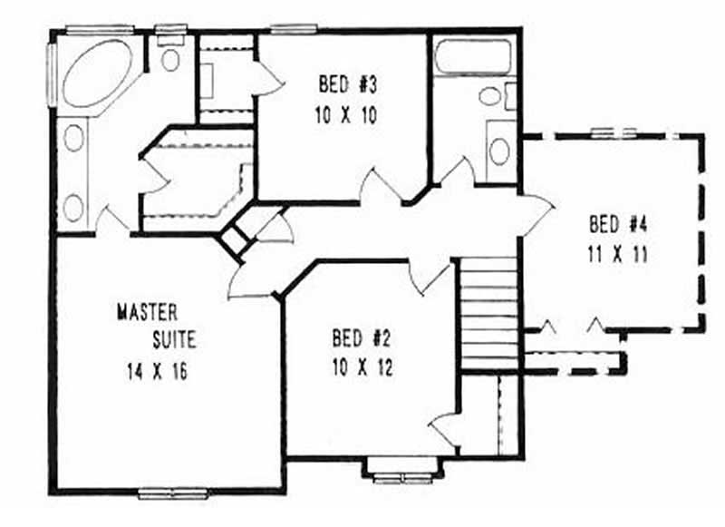 Floor Plan Second Story of Small House Plans #103-1095