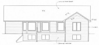 Home Plan Rear Elevation of this 3-Bedroom,1645 Sq Ft Plan -103-1096