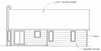 Home Plan Rear Elevation of this 2-Bedroom,1075 Sq Ft Plan -103-1098
