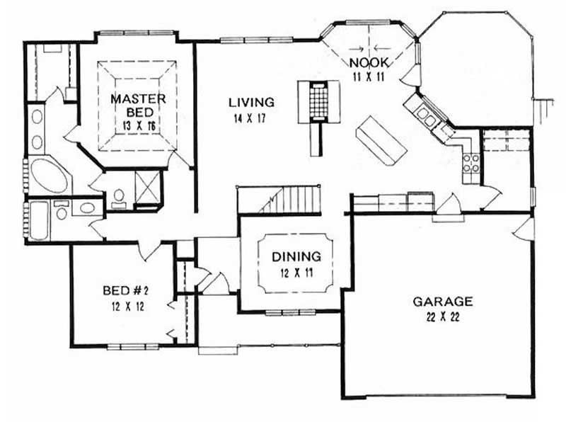 Floor Plan First Story of Ranch Plan #103-1110