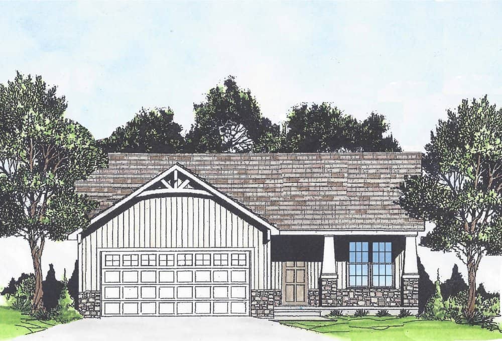 Cottage home (ThePlanCollection: Plan #103-1114)