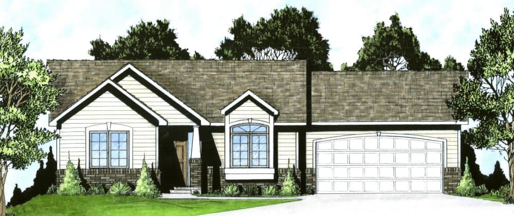 Ranch home (ThePlanCollection: Plan #103-1115)