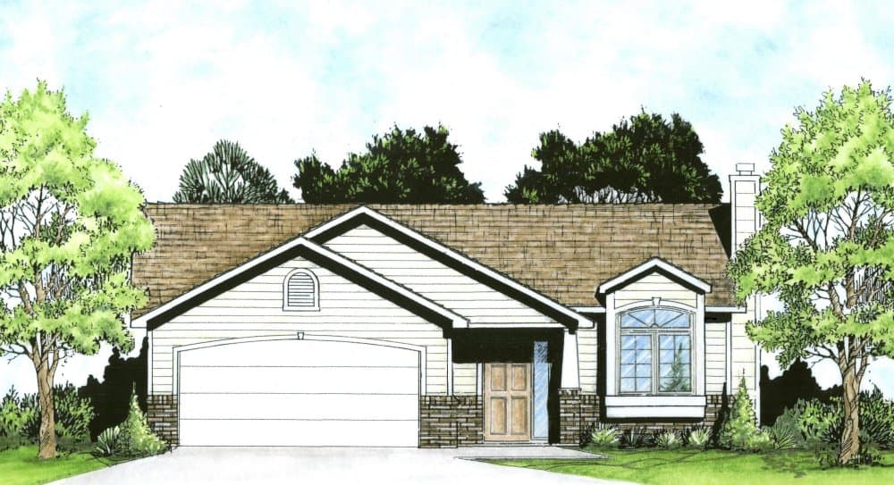 Transitional home (ThePlanCollection: Plan #103-1116)