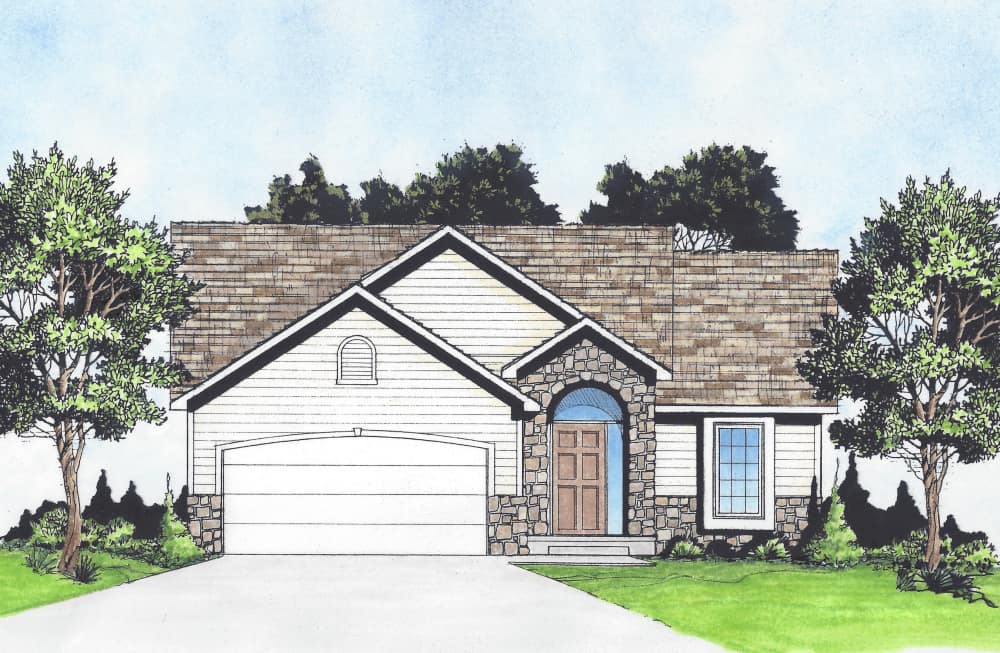 Traditional home (ThePlanCollection: Plan #103-1117)