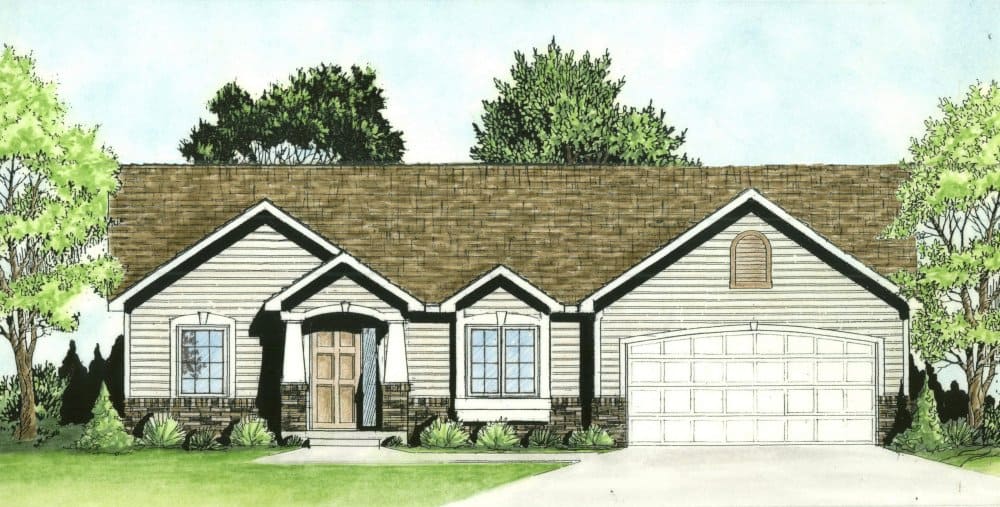 Ranch home (ThePlanCollection: Plan #103-1120)