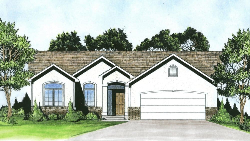 Ranch home (ThePlanCollection: Plan #103-1121)