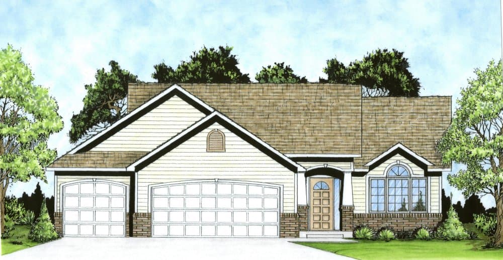 Traditional home (ThePlanCollection: Plan #103-1122)
