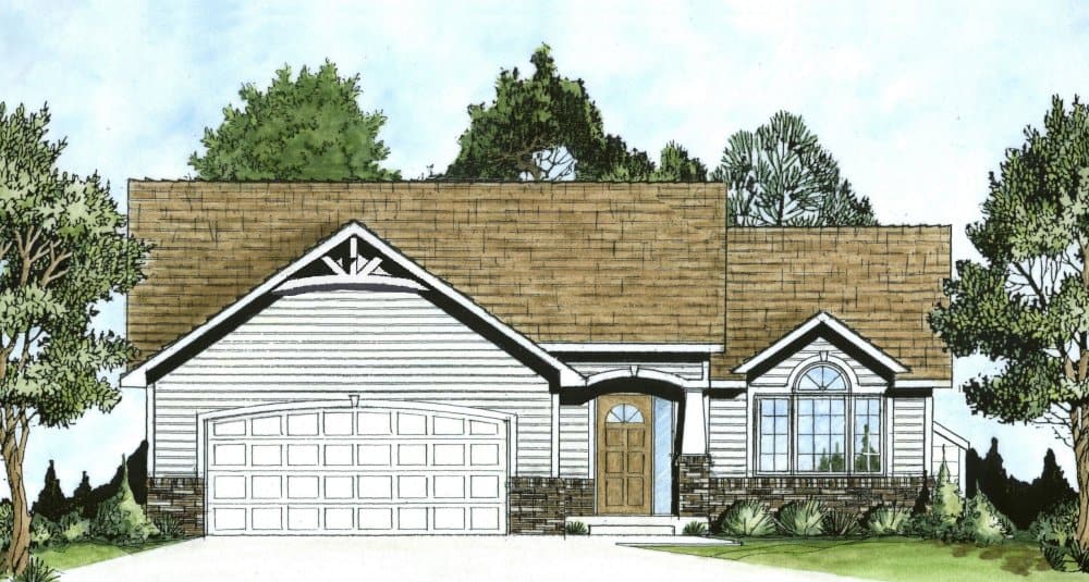 Ranch home (ThePlanCollection: Plan #103-1124)