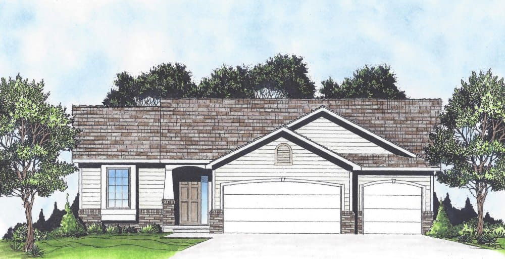 Ranch home (ThePlanCollection: Plan #103-1127)