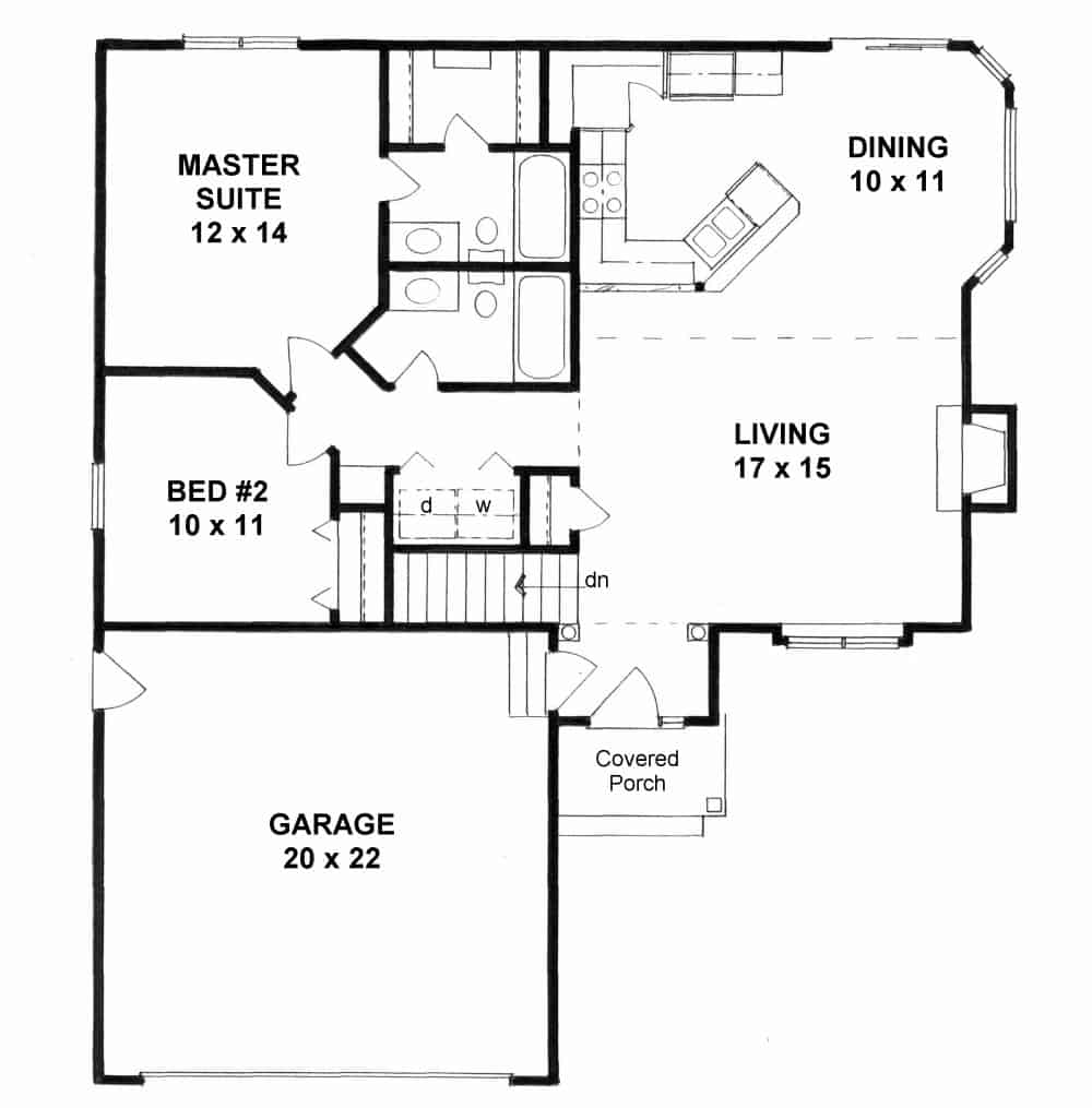 Floor Plan Main Level of Contemporary Plan #103-1131
