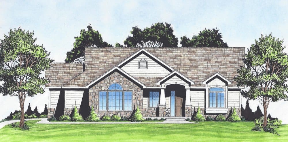 Craftsman Ranch home (ThePlanCollection: Plan #103-1132)