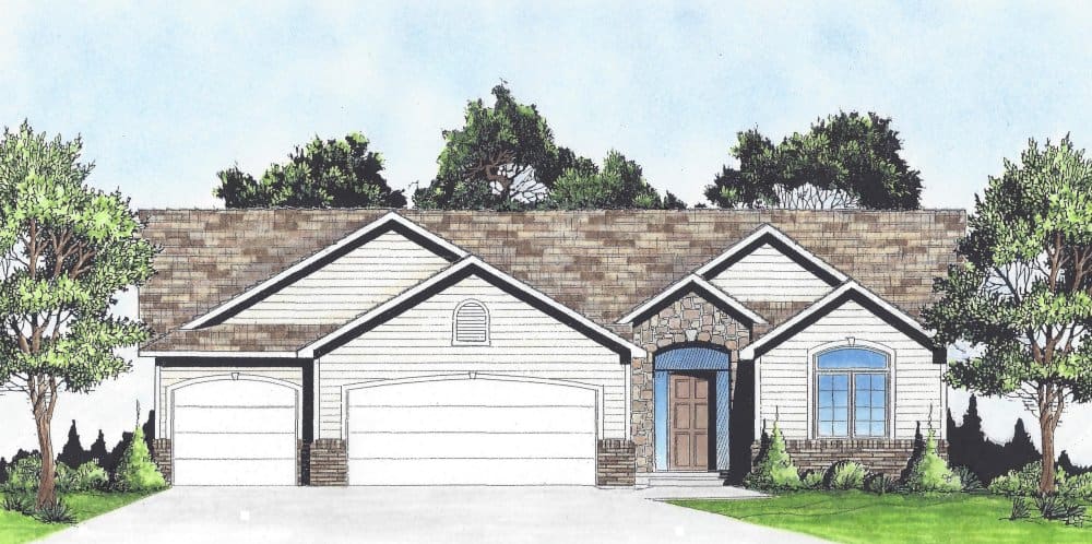 Ranch home (ThePlanCollection: Plan #103-1134)