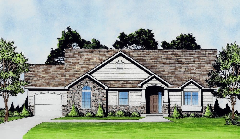 Craftsman Ranch home (ThePlanCollection: Plan #103-1135)
