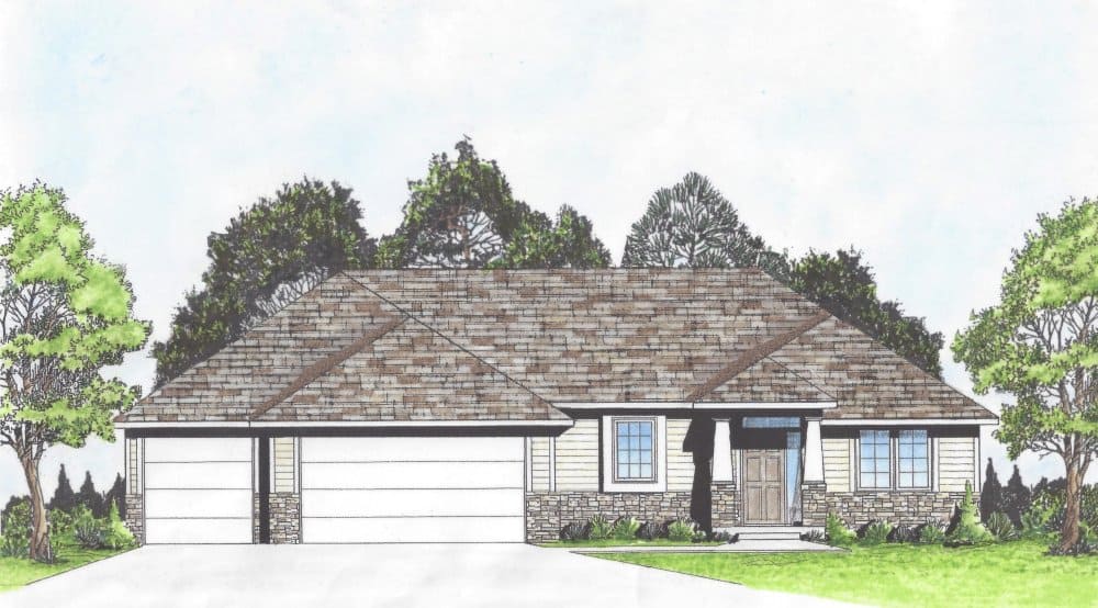 Ranch home (ThePlanCollection: Plan #103-1139)