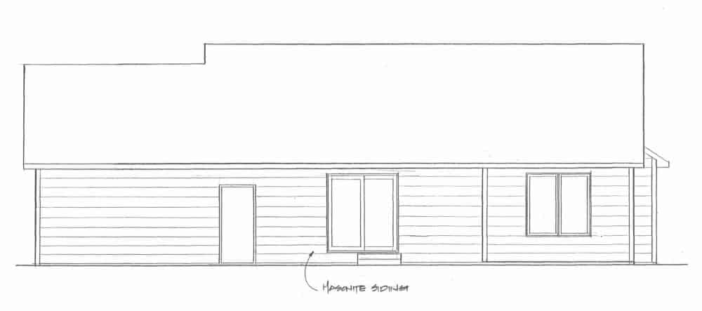 Home Plan Rear Elevation of this 2-Bedroom,1425 Sq Ft Plan -103-1141