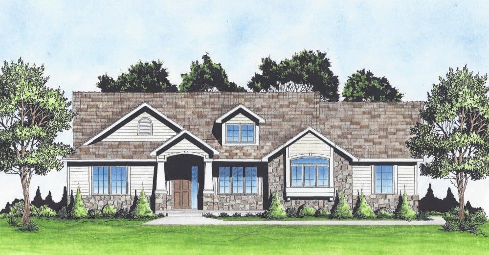 Ranch home (ThePlanCollection: Plan #103-1141)