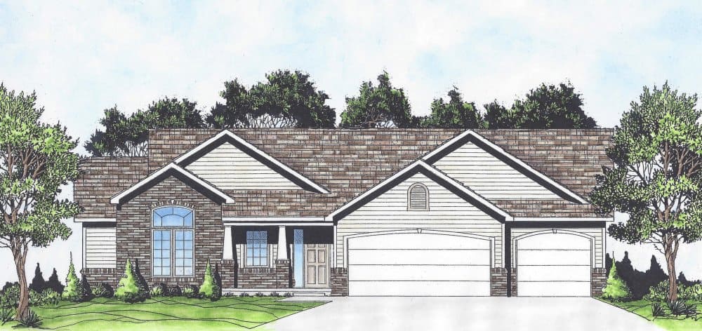 Ranch home (ThePlanCollection: Plan #103-1142)