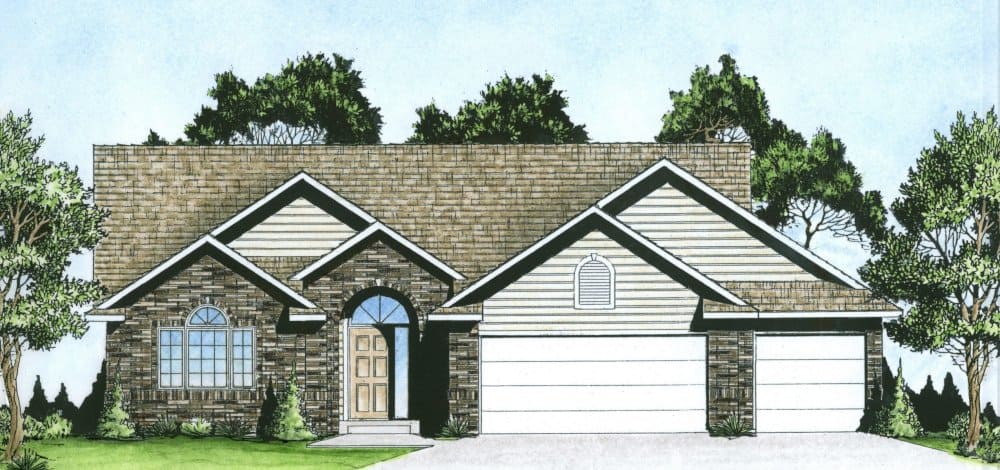 Traditional home (ThePlanCollection: Plan #103-1145)