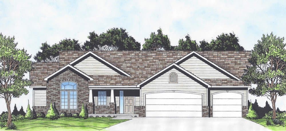Ranch style home (ThePlanCollection: Plan #103-1149)