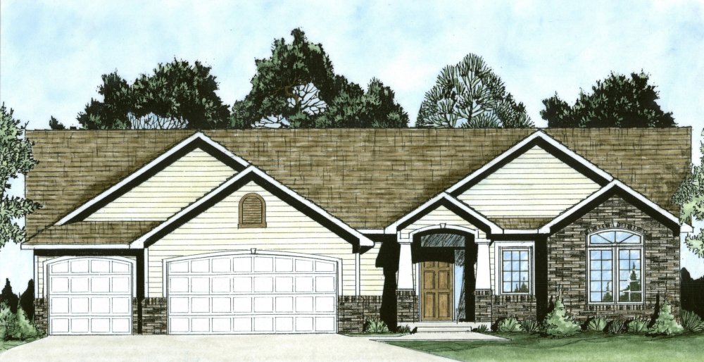 Ranch home (ThePlanCollection: Plan #103-1150)