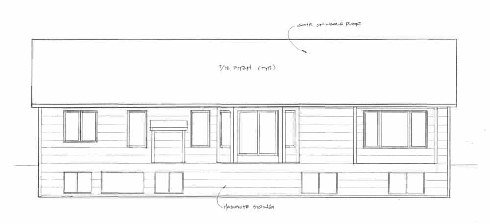 Home Plan Rear Elevation of this 3-Bedroom,1550 Sq Ft Plan -103-1152