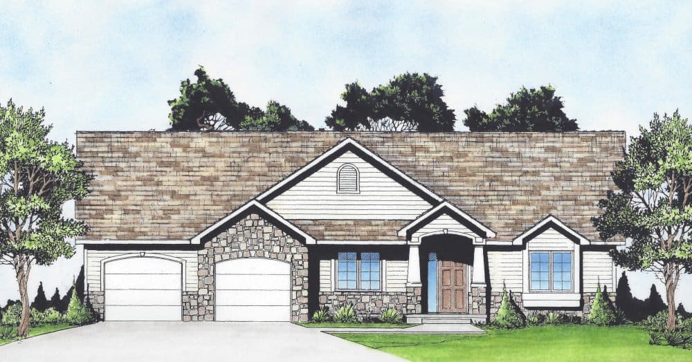 Craftsman Ranch home (ThePlanCollection: Plan #103-1153)