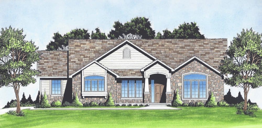 Craftsman Ranch home (ThePlanCollection: House Plan #103-1155)