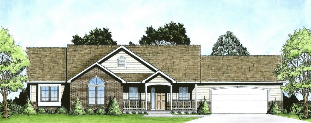 Country Ranch home (ThePlanCollection: Plan #103-1157)