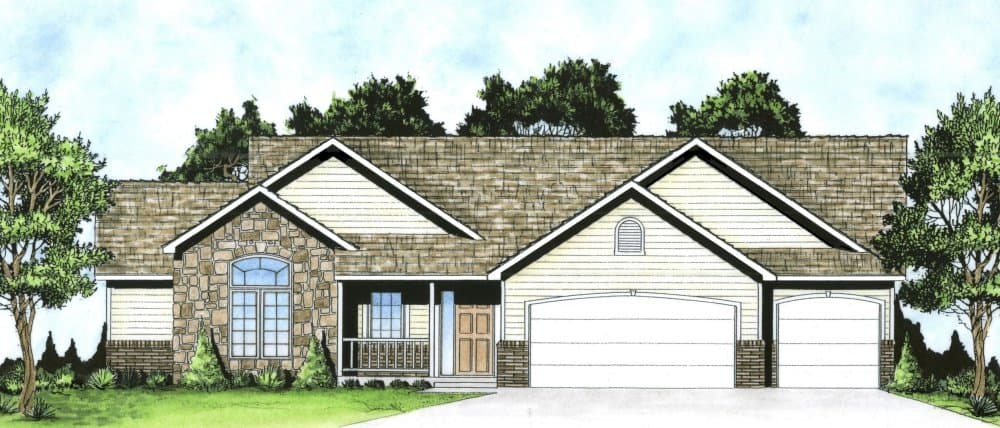 Country Ranch home (ThePlanCollection: Plan #103-1159)