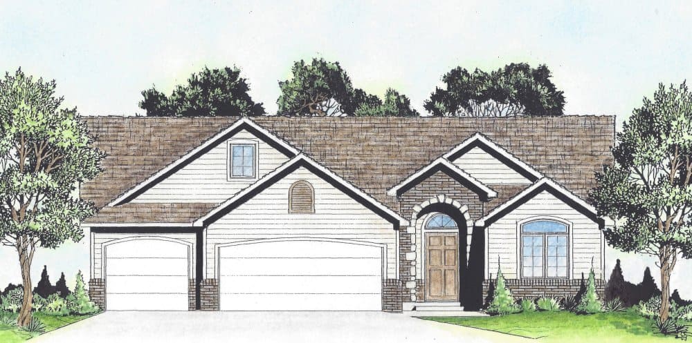 Traditional home (ThePlanCollection: Plan #103-1160)