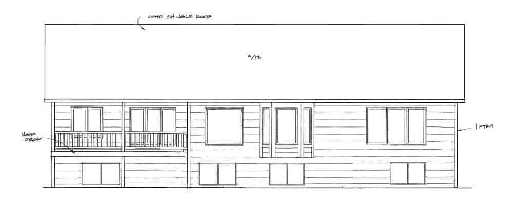 Home Plan Rear Elevation of this 3-Bedroom,2051 Sq Ft Plan -103-1163