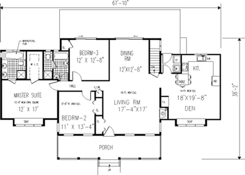 Floor Plan First Story of Colonial Plan #105-1026