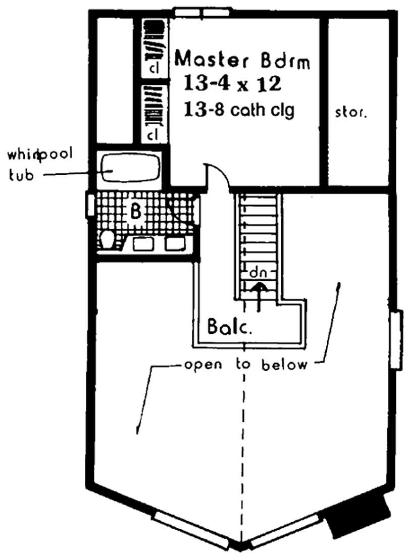 Floor Plan Second Story of Log Cabin Plan #105-1043