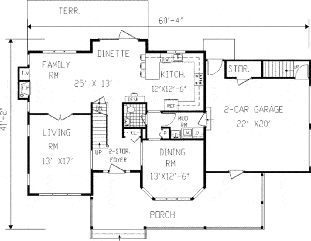 Main Level of Victorian Plan #105-1045