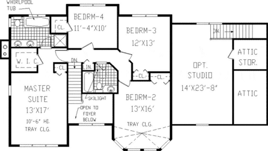 Upper Level of Victorian Plan #105-1045