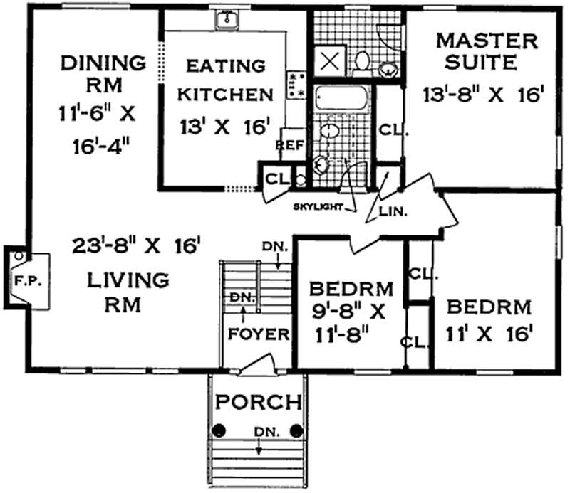 Floor Plan Second Story of Multi-Unit Plan #105-1077