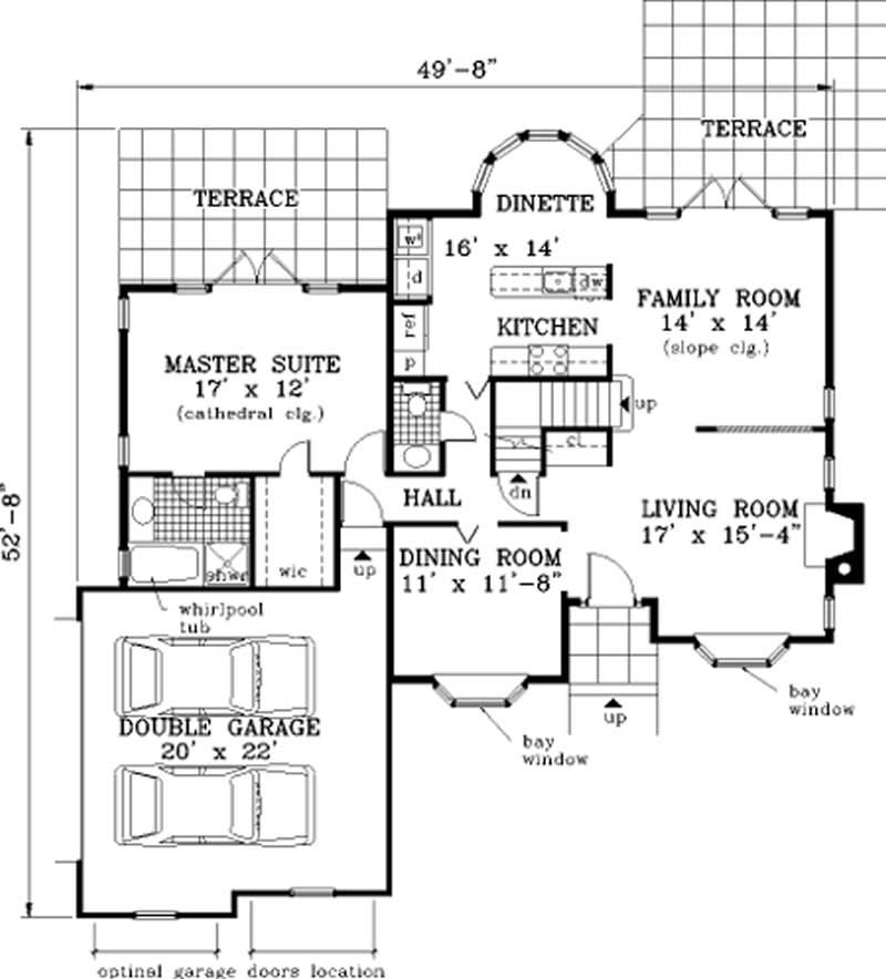 Floor Plan First Story of French Plan #105-1104