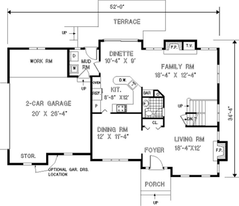 Floor Plan First Story of Plan #105-1118