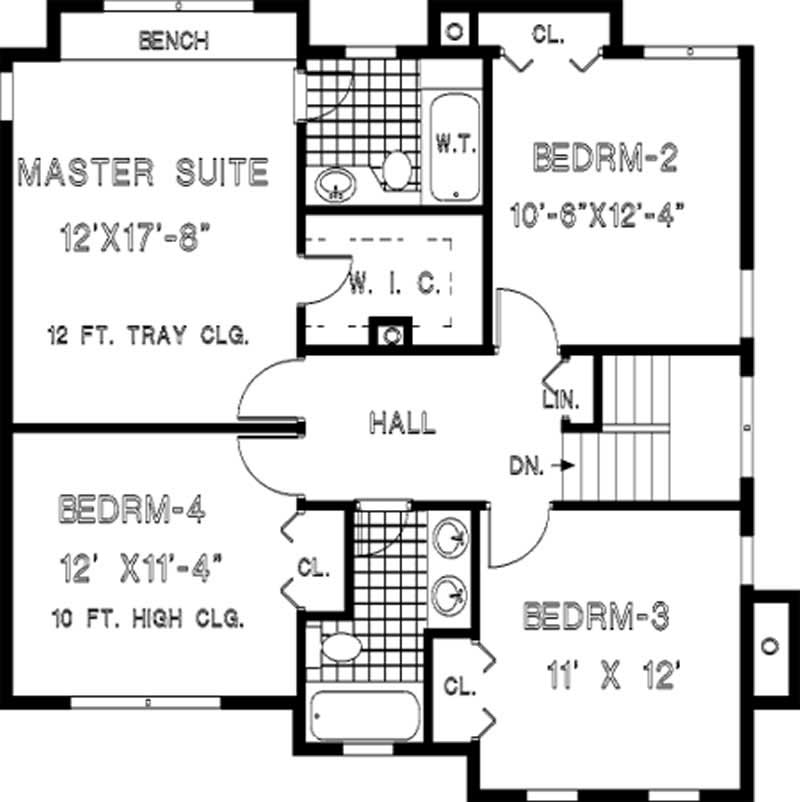 Floor Plan Second Story of Plan #105-1118