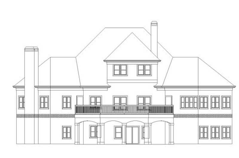 Home Plan Rear Elevation of this 3-Bedroom,4093 Sq Ft Plan -106-1003