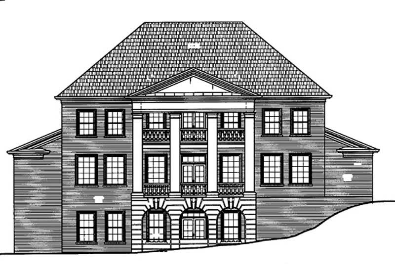 Home Plan Rear Elevation of this 4-Bedroom,4102 Sq Ft Plan -106-1007