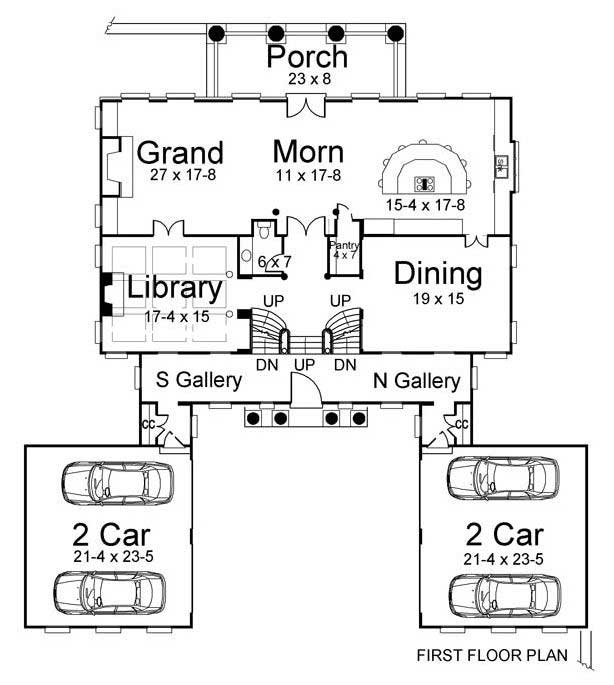Floor Plan First Story of European Plan #106-1007