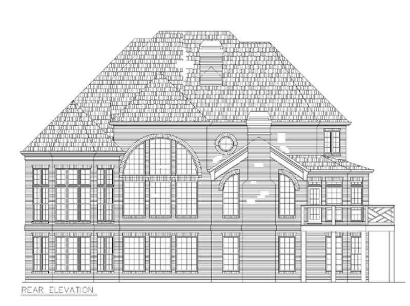 Home Plan Rear Elevation of this 4-Bedroom,3256 Sq Ft Plan -106-1008