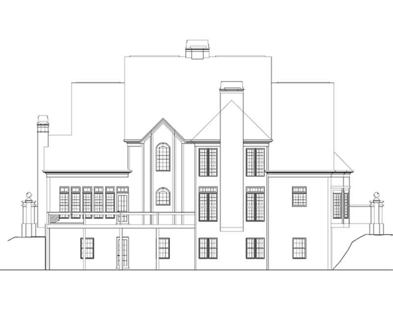 Home Plan Rear Elevation of this 4-Bedroom,3055 Sq Ft Plan -106-1011
