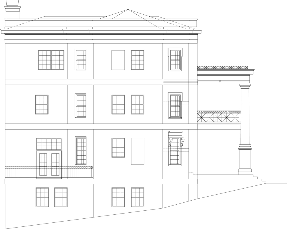 Home Plan Left Elevation of this 4-Bedroom,3265 Sq Ft Plan -106-1014