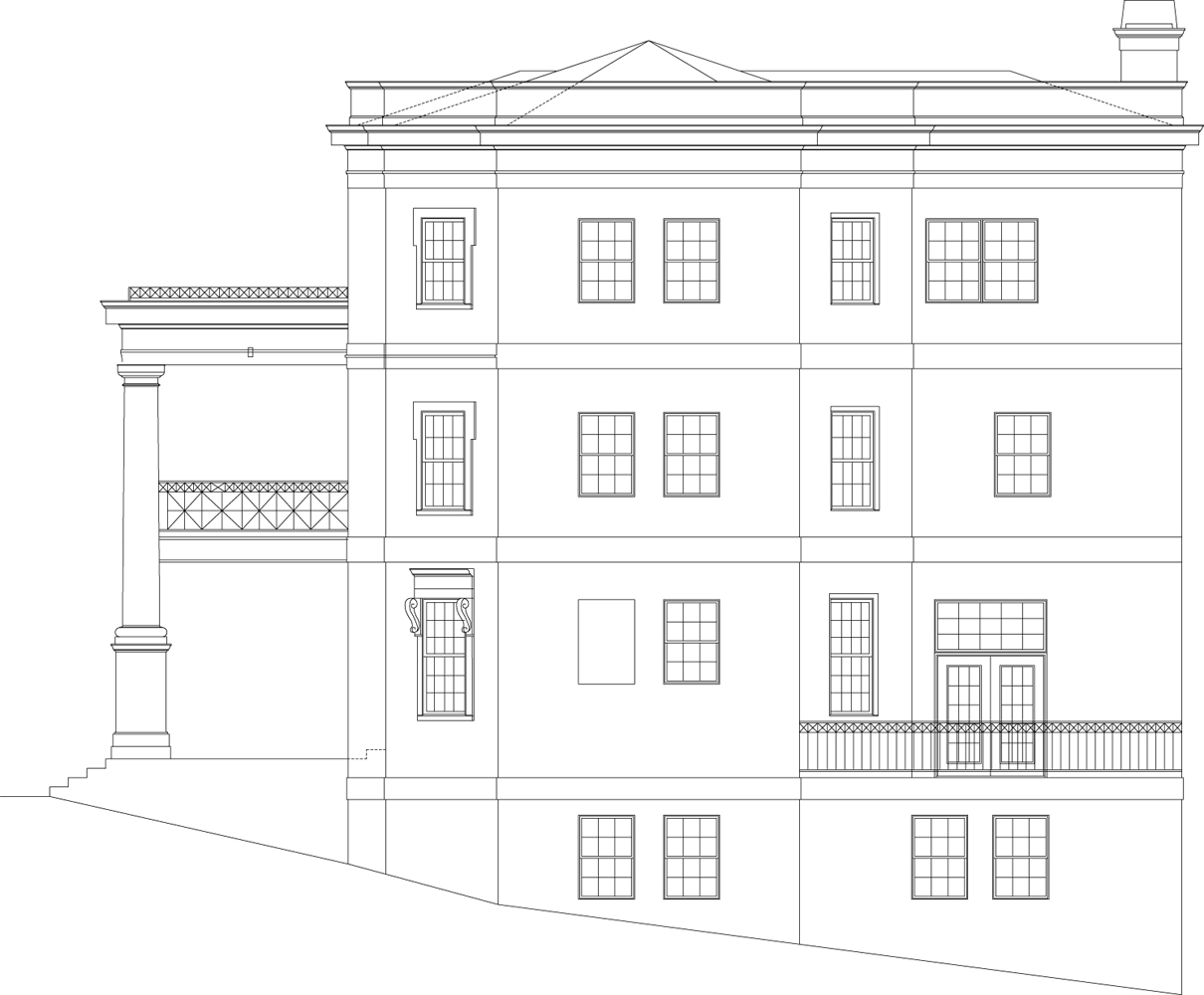 Home Plan Right Elevation of this 4-Bedroom,3265 Sq Ft Plan -106-1014