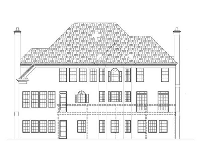 Home Plan Rear Elevation of this 4-Bedroom,2990 Sq Ft Plan -106-1016