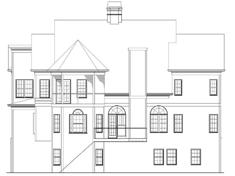 Home Plan Rear Elevation of this 5-Bedroom,3254 Sq Ft Plan -106-1017
