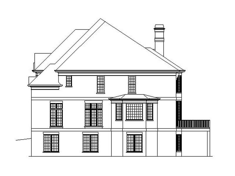 Home Plan Rear Elevation of this 5-Bedroom,4169 Sq Ft Plan -106-1021