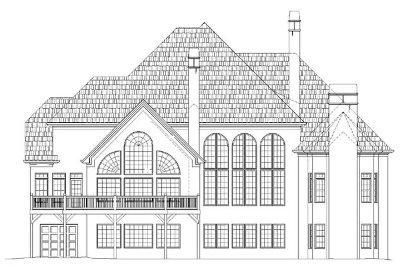 Home Plan Rear Elevation of this 4-Bedroom,4214 Sq Ft Plan -106-1022